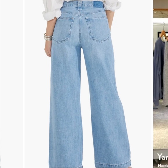 Etica Blue Flare Wide Leg Jeans - Picture 1 of 5